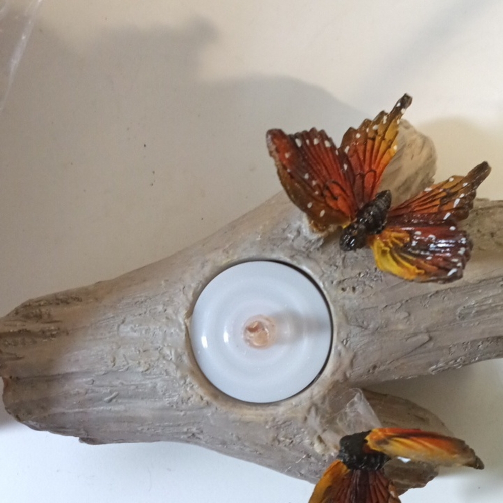 Rustic Butterfly Tealight Candle Holder